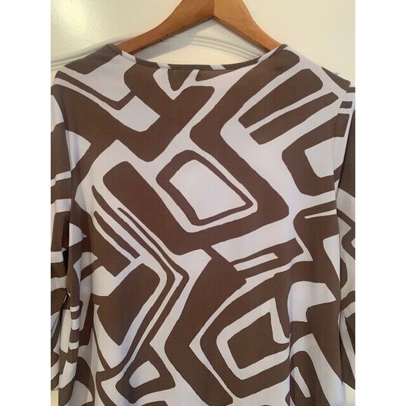 Chicos 2 Soft 12-14 Tunic Womens Geometric  Assymetric 3/4 Sleeve Plus Size - Picture 8 of 13